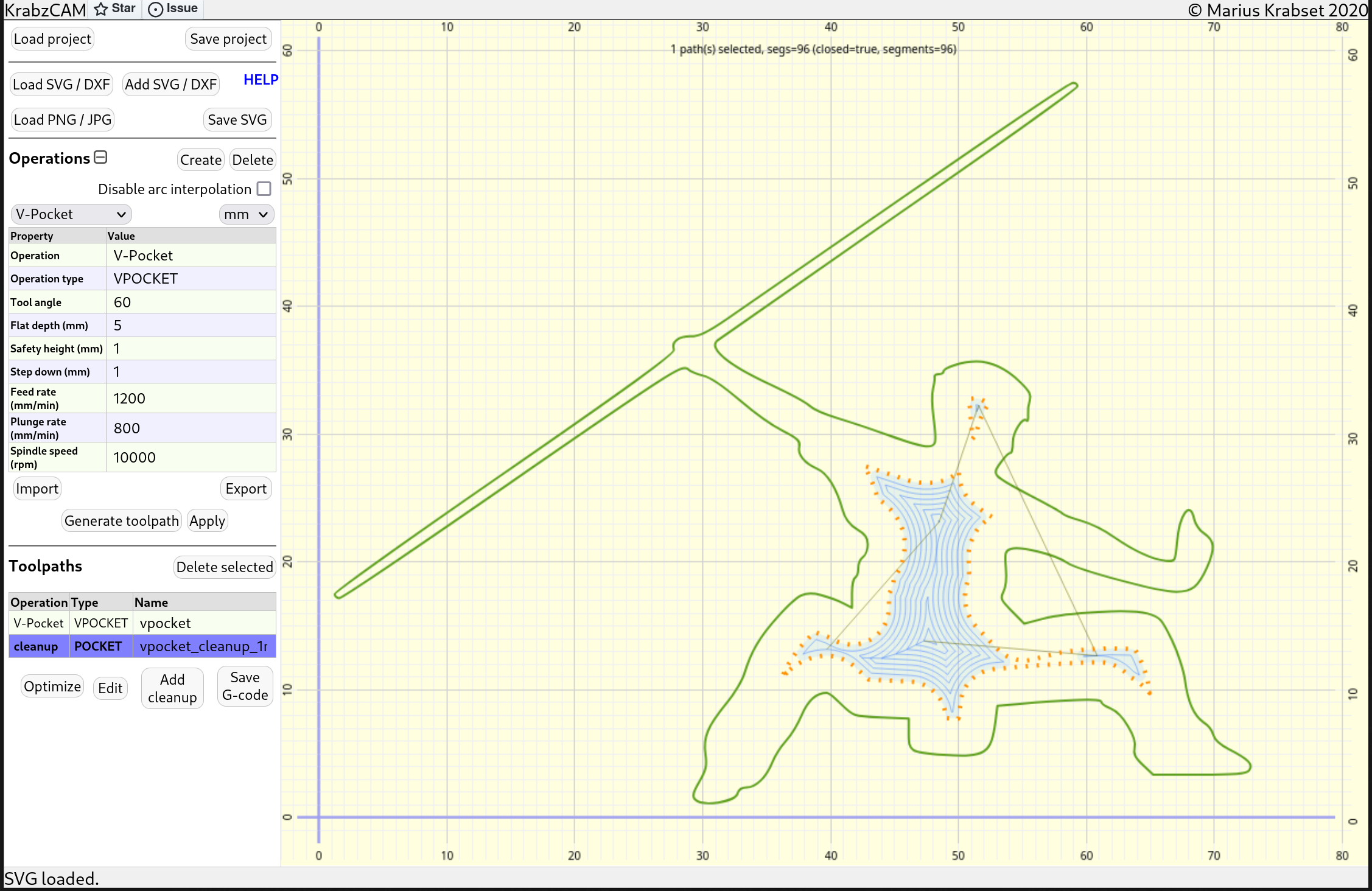 vpocket cleanup toolpath